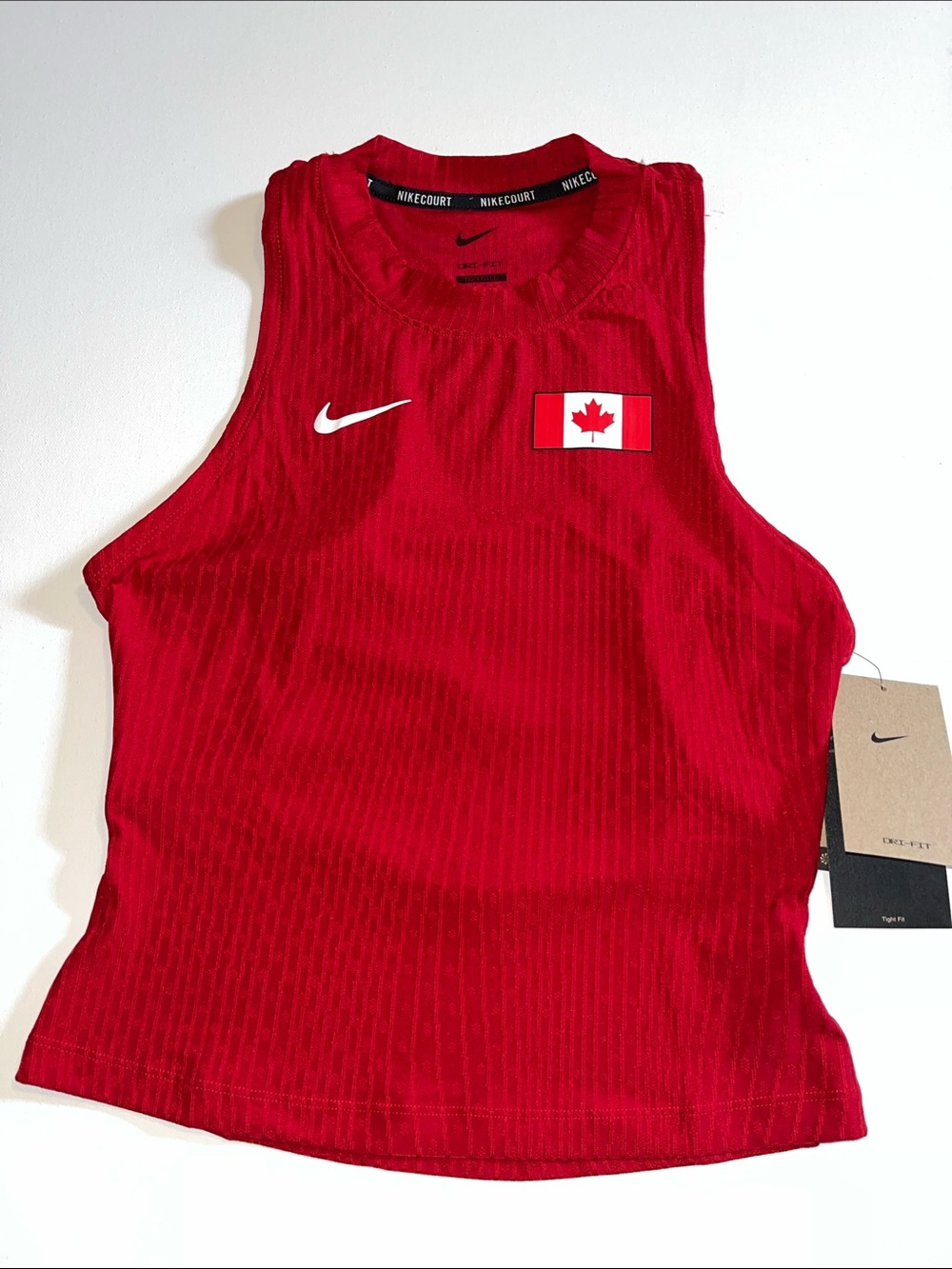 Nike Tennis Tank Womens M  Pro Elite Team Canada  Court Singlet  FD9057 red